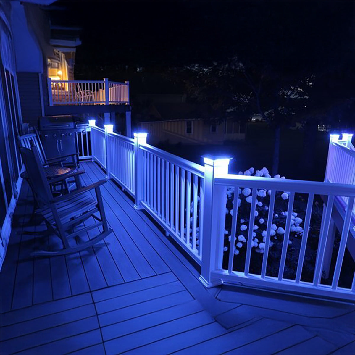 5½ in. x 5½ in. Solar Post Cap Light for Azek | Trex | Wood - 3 LED Colors Changing