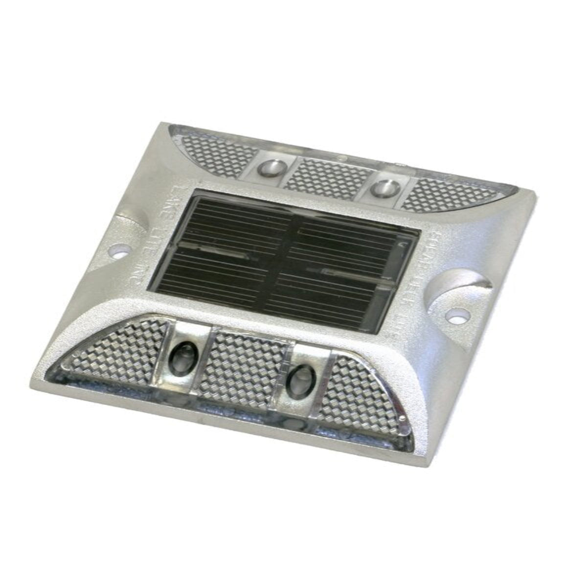 Square solar-powered LED light on a white background