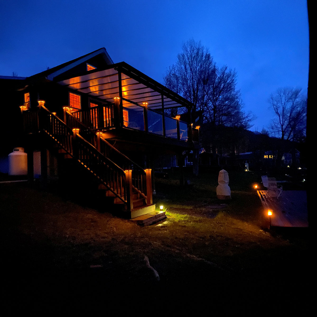 4 in. x 4 in. Solar Post Cap Light - 3 LED Colors