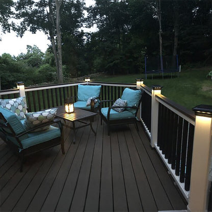 4 in. x 4 in. Solar Post Cap Light - 3 LED Colors