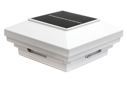 3½ in x 3½ in. (4 in. x 4 in. Wood) White Solar Post Cap Light - White LED