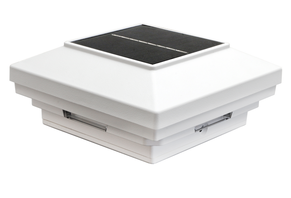 3½ in x 3½ in. (4 in. x 4 in. Wood) White Solar Post Cap Light - White LED