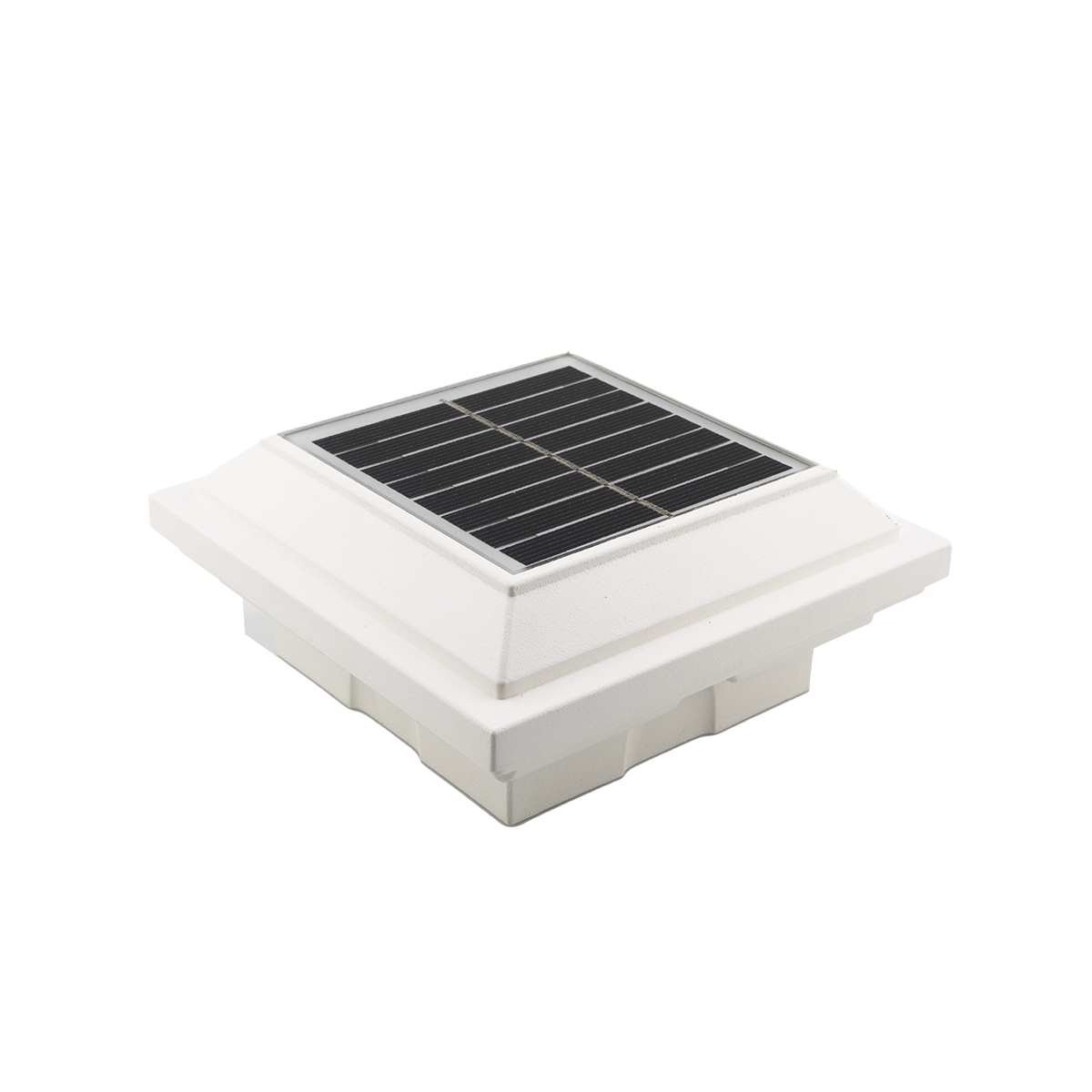 3 in x 3 in. White Solar Post Cap Light