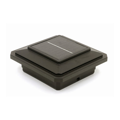 Black square outdoor light fixture on a white background