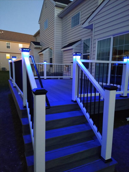 4 in. x 4 in. Solar Post Cap Light - 3 LED Colors