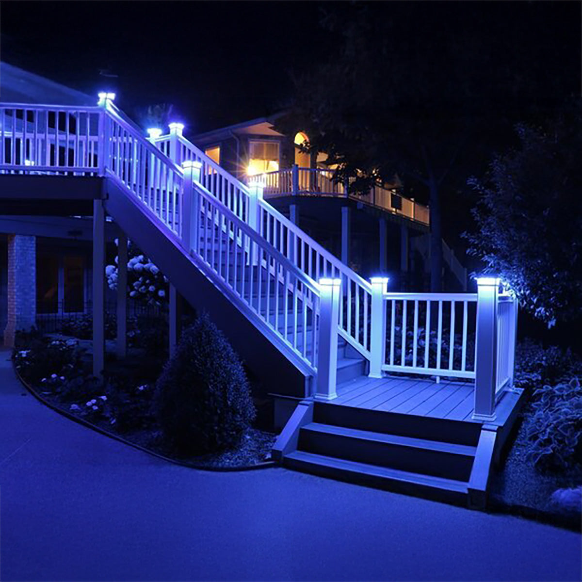 4 in. x 4 in. Solar Post Cap Light - 3 LED Colors