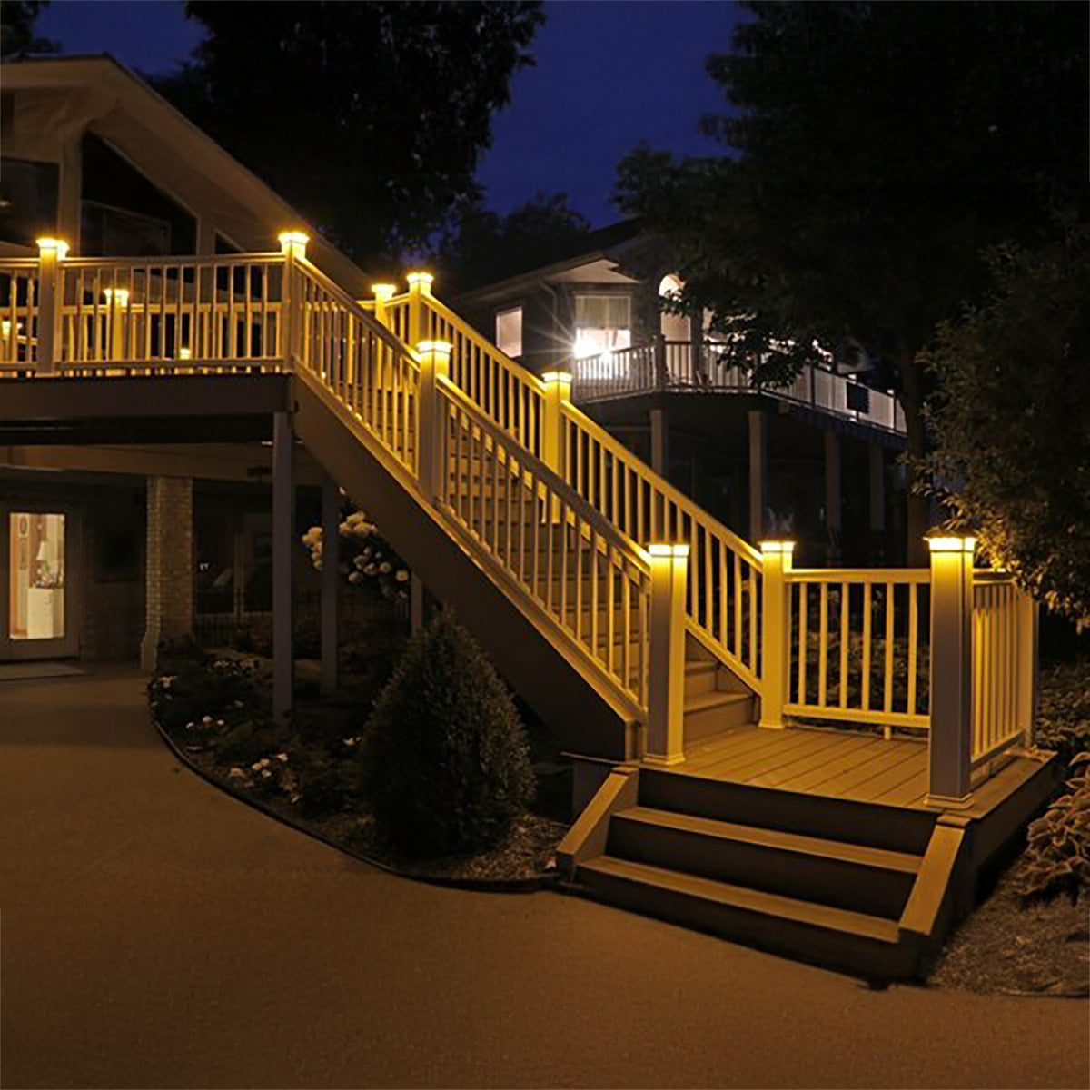4 in. x 4 in. Solar Post Cap Light - 3 LED Colors