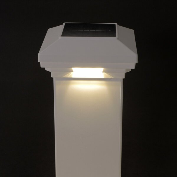 4 in. x 4 in. White Solar Post Cap Light - White LED