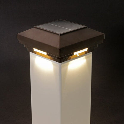 4 in. x 4 in. White Solar Post Cap Light - White LED