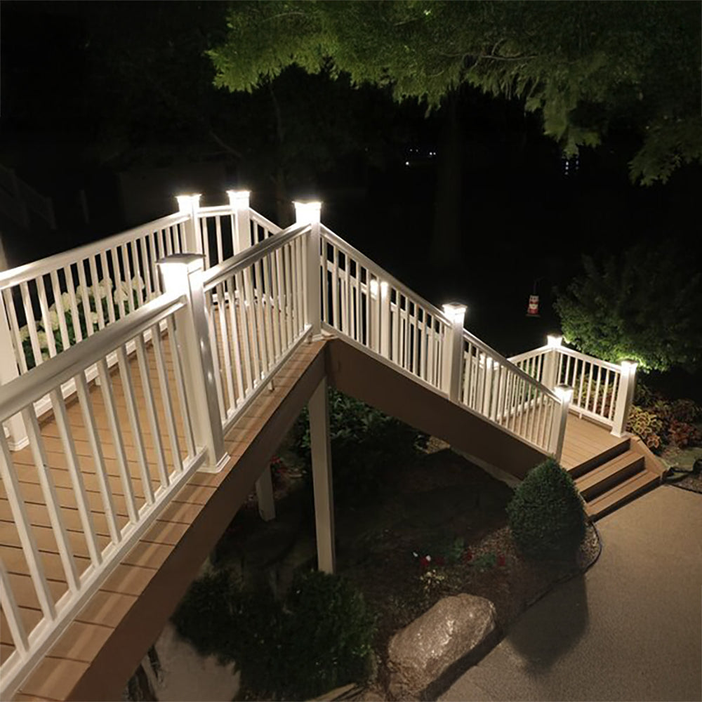 4¼ in. x 4¼ in. Solar Post Cap Light for TimberTech Radiance Rail Expr ...