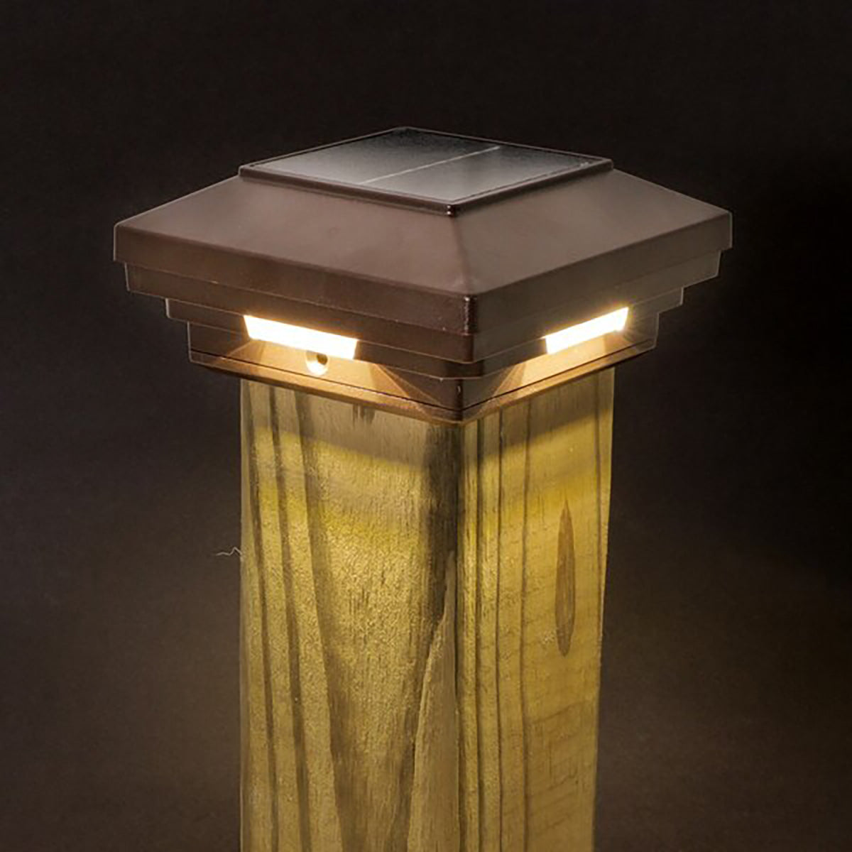 3½ in x 3½ in. (4 in. x 4 in. Wood) White Solar Post Cap Light - White LED