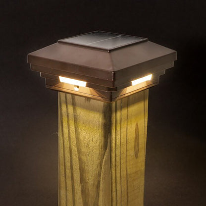 3½ in x 3½ in. (4 in. x 4 in. Wood) White Solar Post Cap Light - White LED