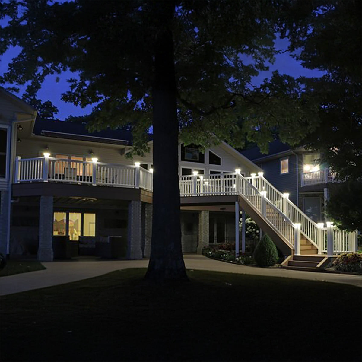 5 in. x 5 in. Solar Post Cap Light - 3 LED Colors