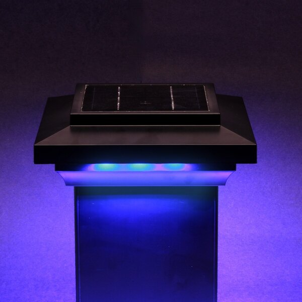 5½ in. x 5½ in. Solar Post Cap Light for Azek | Trex | Wood - 3 LED Colors Changing