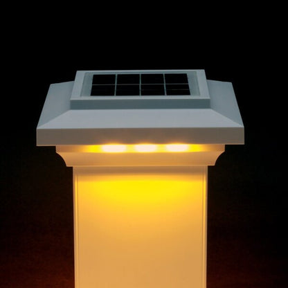 5½ in. x 5½ in. Solar Post Cap Light for Azek | Trex | Wood - 3 LED Colors Changing